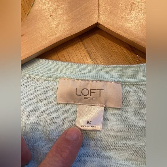 Loft mint green lightweight cotton cardigan. (More mint than picture sug… - Picture 3 of 4